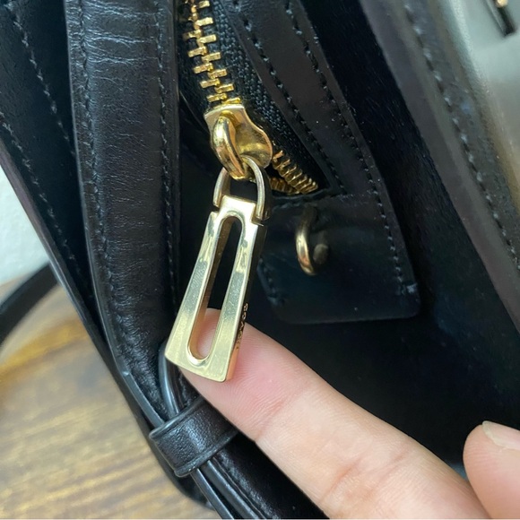 Coach Zoe Black Satchel with Gold Accents - Picture 4 of 15